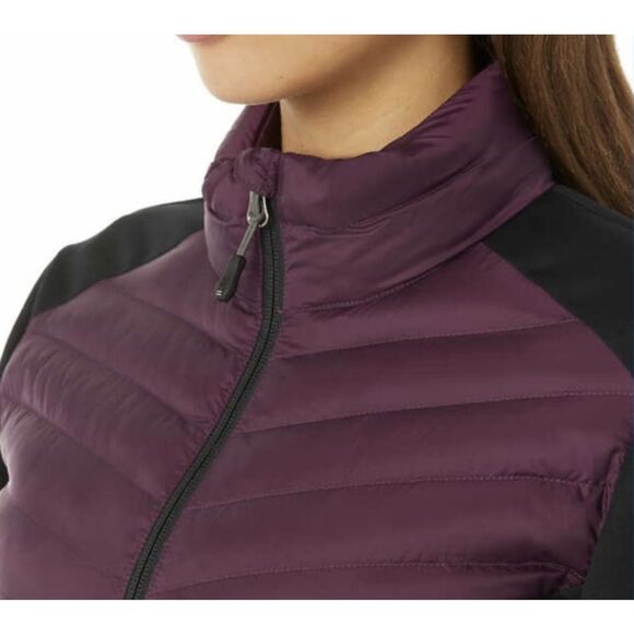 32 Degrees Heat Women's Full Zip Sz Medium Soft Feel Mixed Media Jacket Purple - Picture 3 of 5